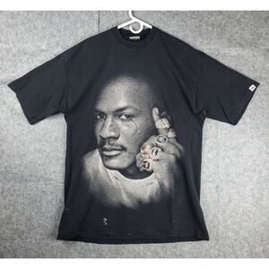 Vintage Michael Jordan Shirt Men's 3XL-TALL Graphic Rings Rhinestone *Marks/Wear